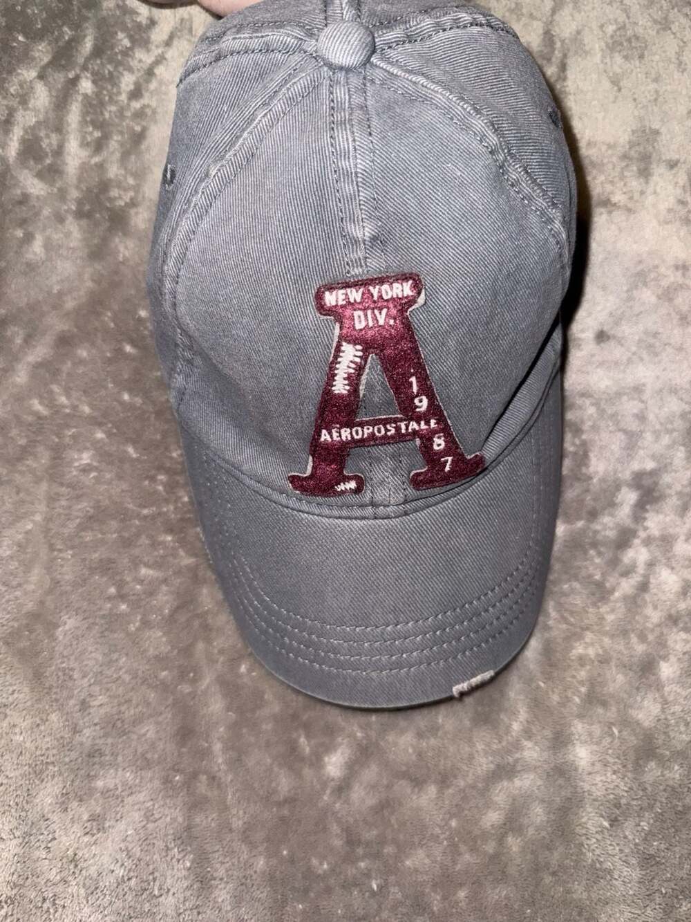 Aeropostale New York Div. 1987 Baseball Cap Hat Gray L/XL